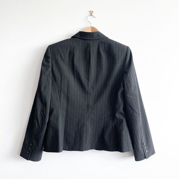 Anne Klein Women's Lined Blazer Suit Jacket Single Button Stripes Black Size 12 - Picture 2 of 8